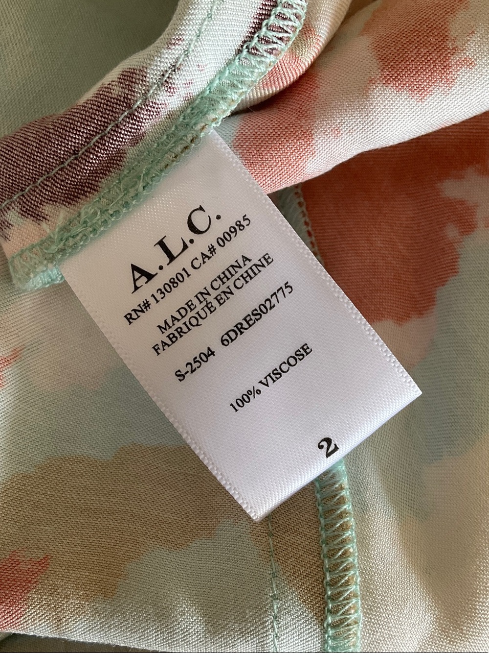 A.L.C. Halter Maxi Dress in Aqua with Multicolor Abstract Print - Picture 8 of 8